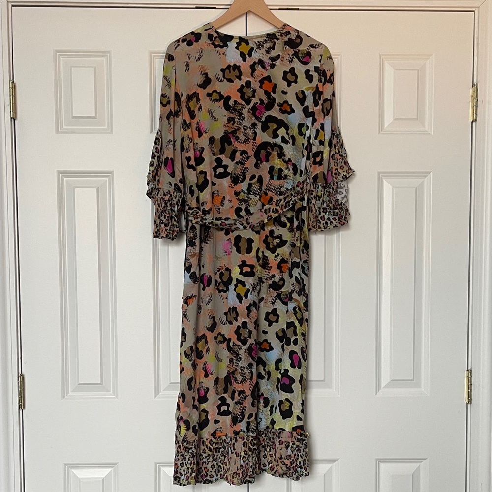 Anthropologie x Blank London Multicolor Wrap Leopard Print Dress - Picture 9 of 9